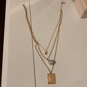 Layered gold chain necklace